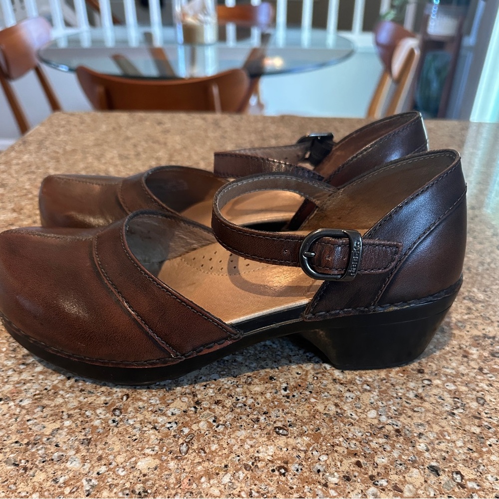 Dansko Sally Brown Leather Mary Jane Shoes Size 38 (7.5-8) - Picture 2 of 6